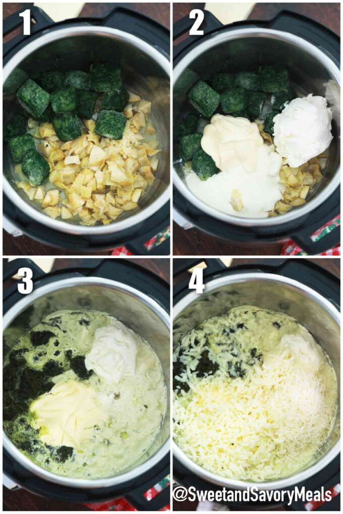 steps how to make instant pot spinach artichoke dip