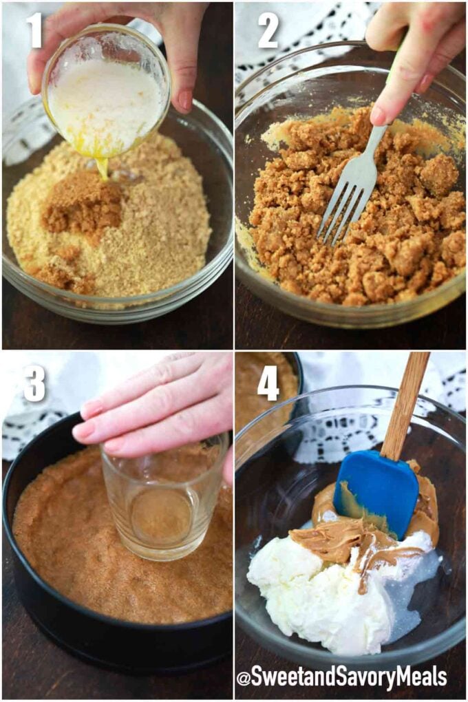 steps how to make no bake peanut butter pie crust