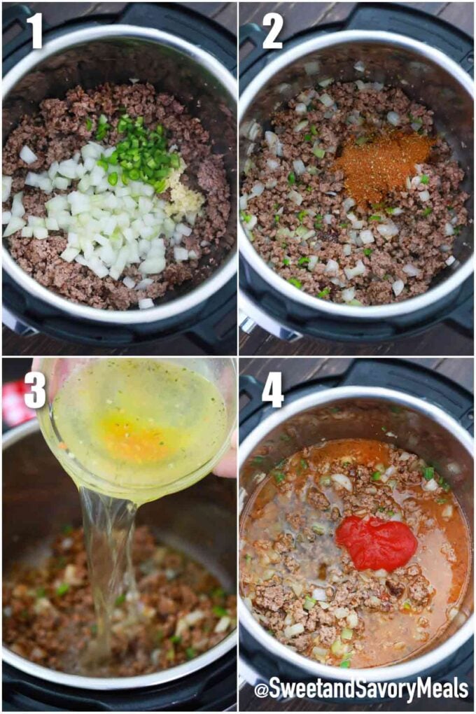 steps how to cook the beef for instant pot mexican chili