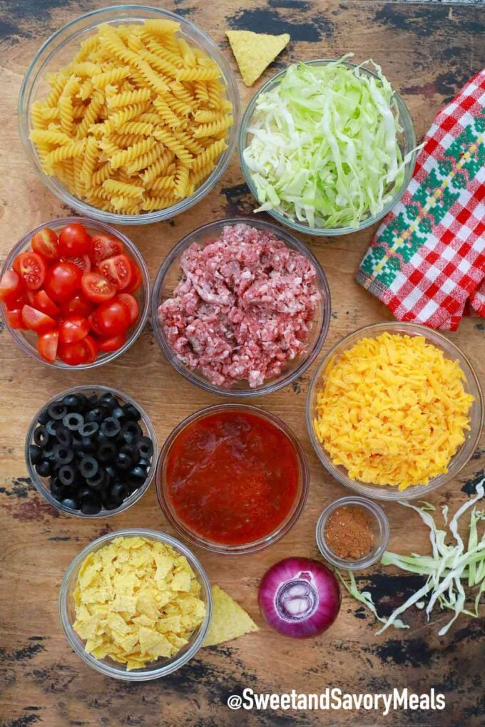 taco pasta salad ingredients