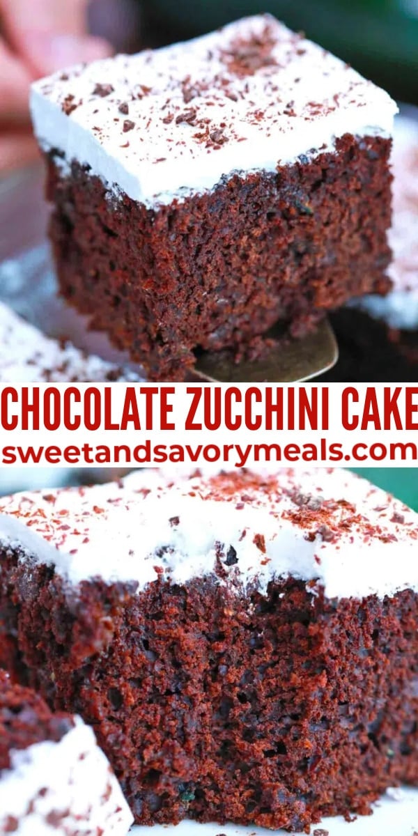 easy chocolate zucchini cake pin