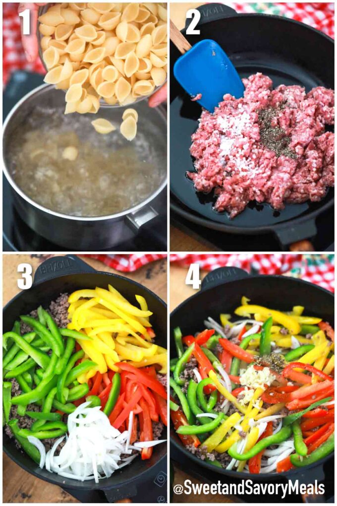 steps how to make Philly cheesesteak casserole