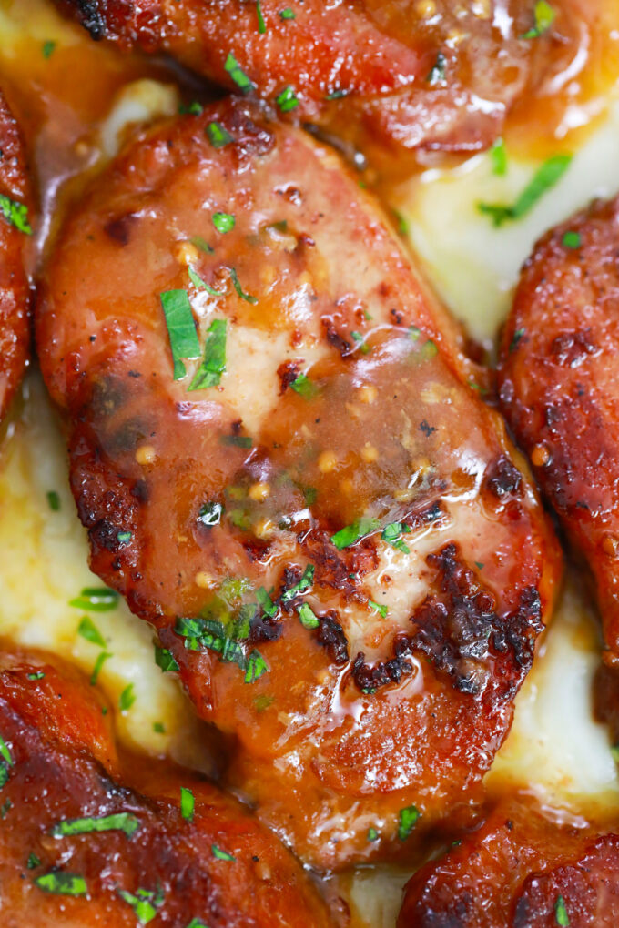 Juicy, and perfectly browned Instant Pot honey garlic pork chops.