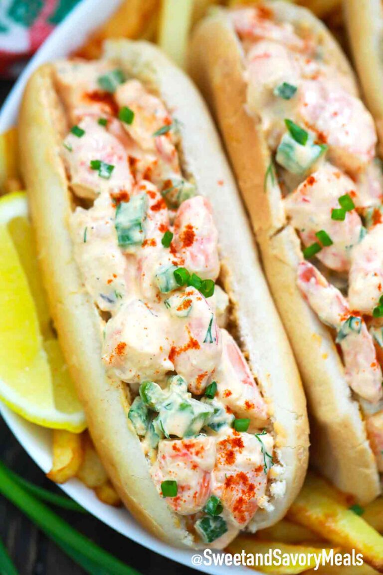 shrimp rolls with lemon on the side