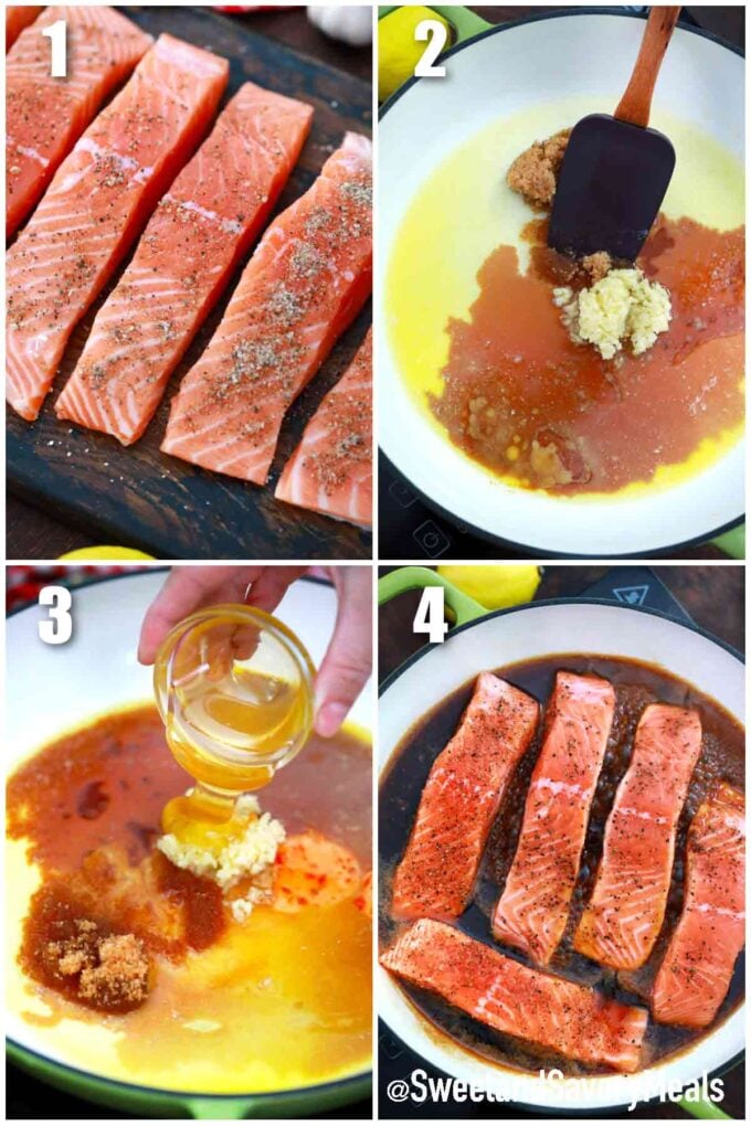 steps how to make honey garlic salmon