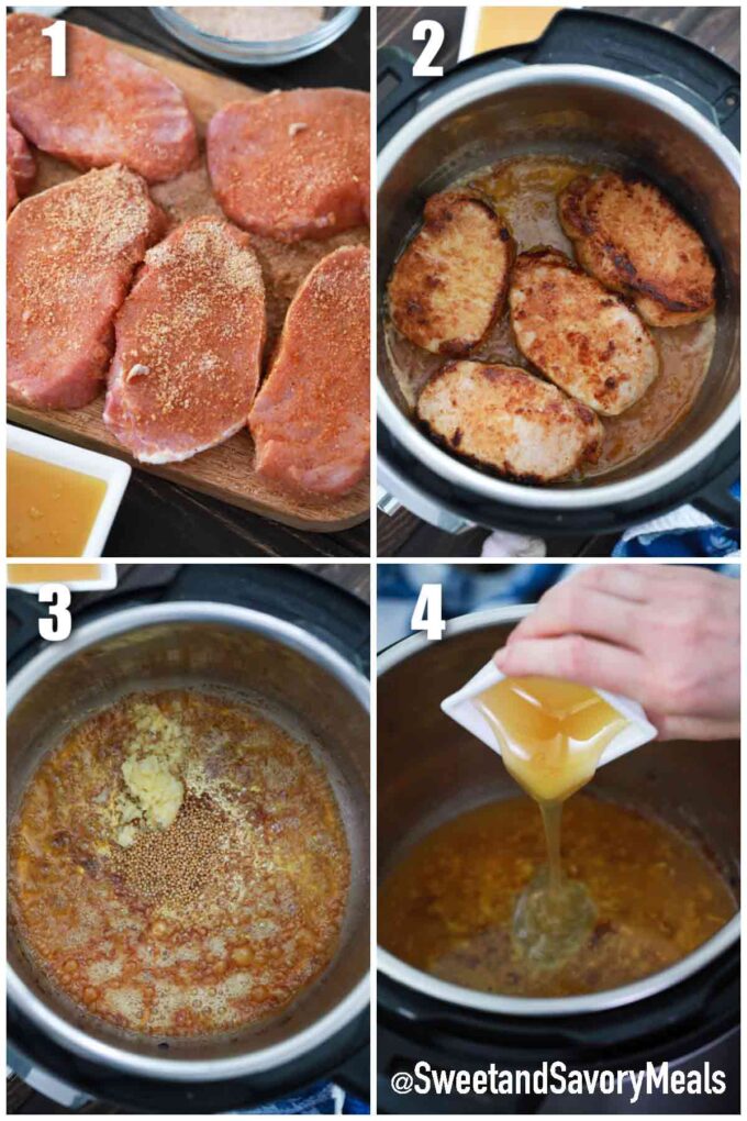 steps how to make instant pot honey garlic pork chops