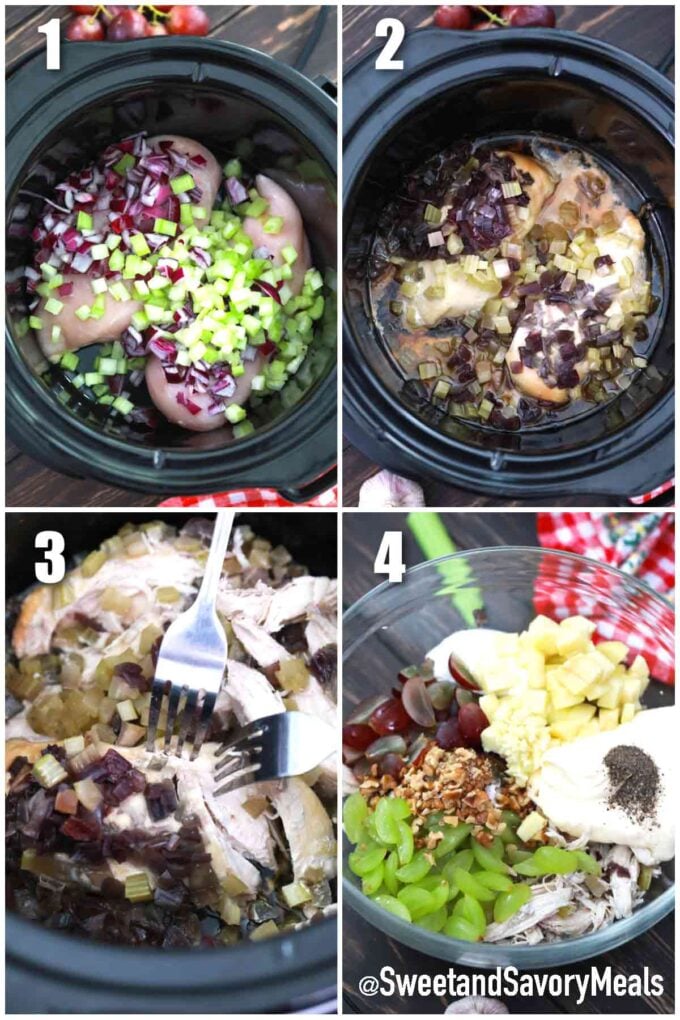 steps how to make slow cooker chicken salad