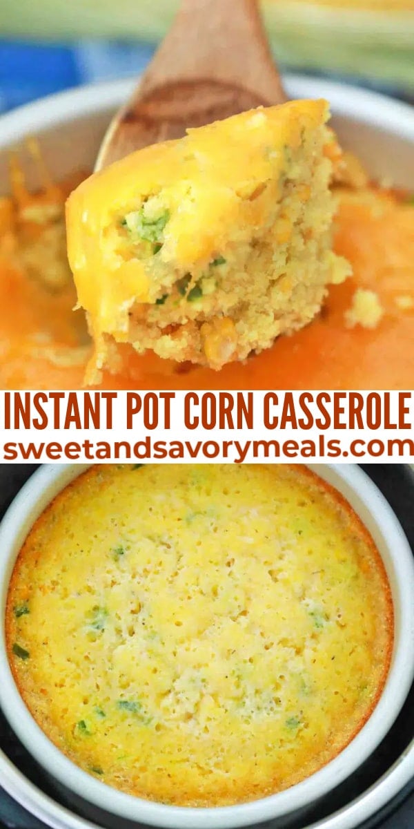 easy instant pot corn casserole pin