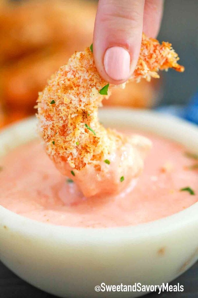 crispy shrimp dipped in bang bang sauce