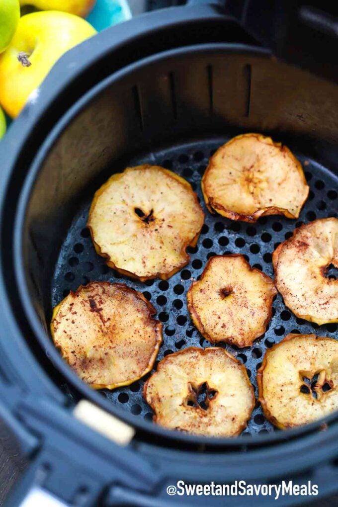 air fried apple chips