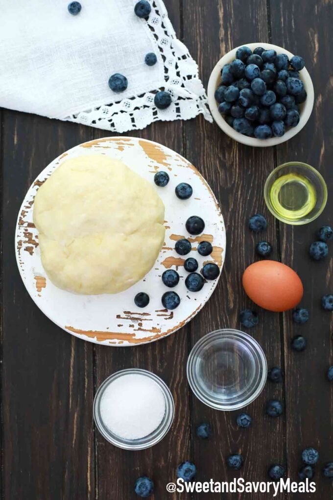 blueberry hand pies ingredients on a table