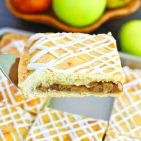 a slice of apple slab pie