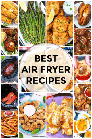 photo collage of best air fryer recipes