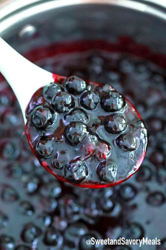 spoonful of blueberry pie filling