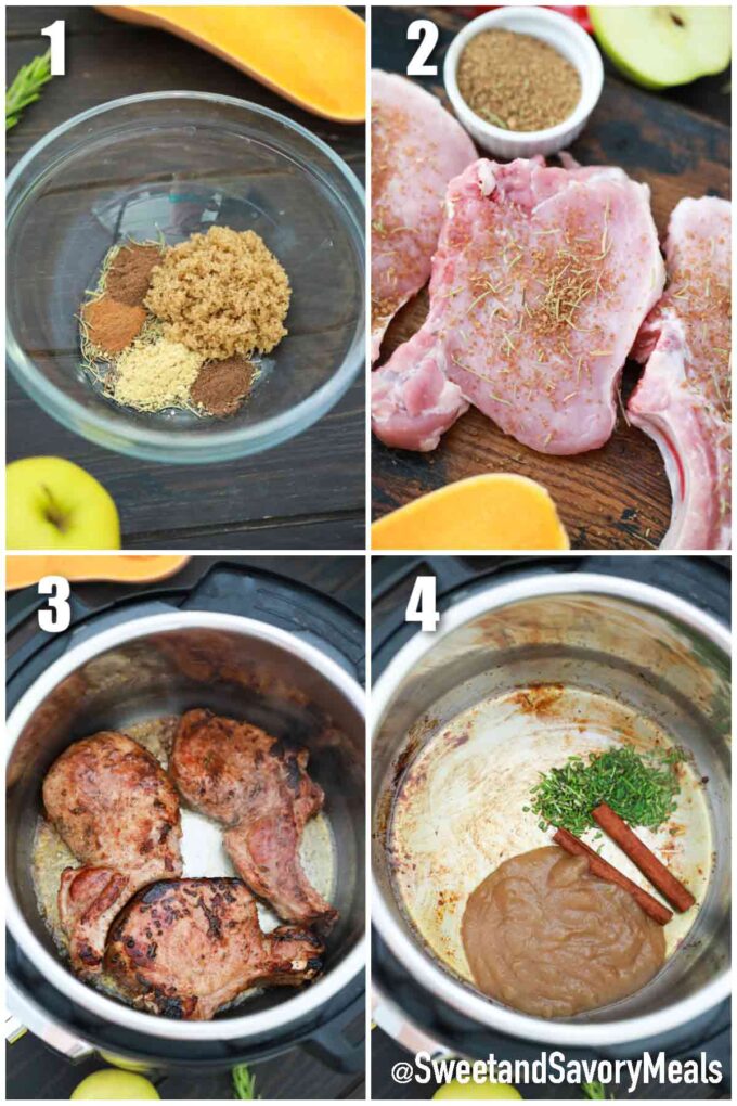 steps of how to sear pork chops in the instant pot