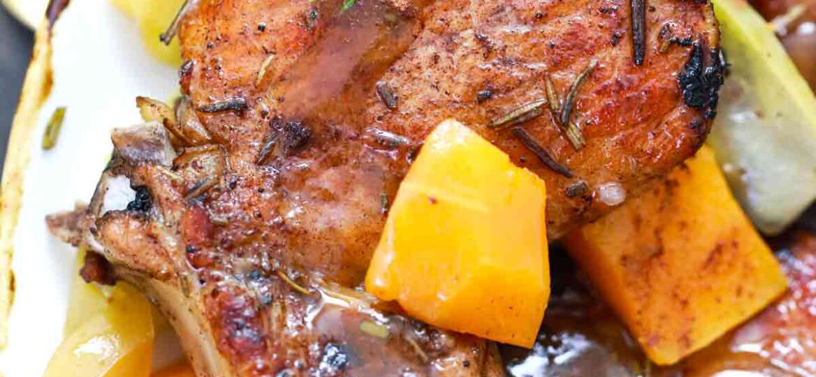 pork chops with apples and butternut squash