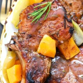 pork chops with apples and butternut squash