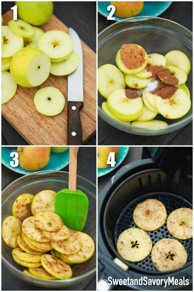 steps how to make air fryer apple chips