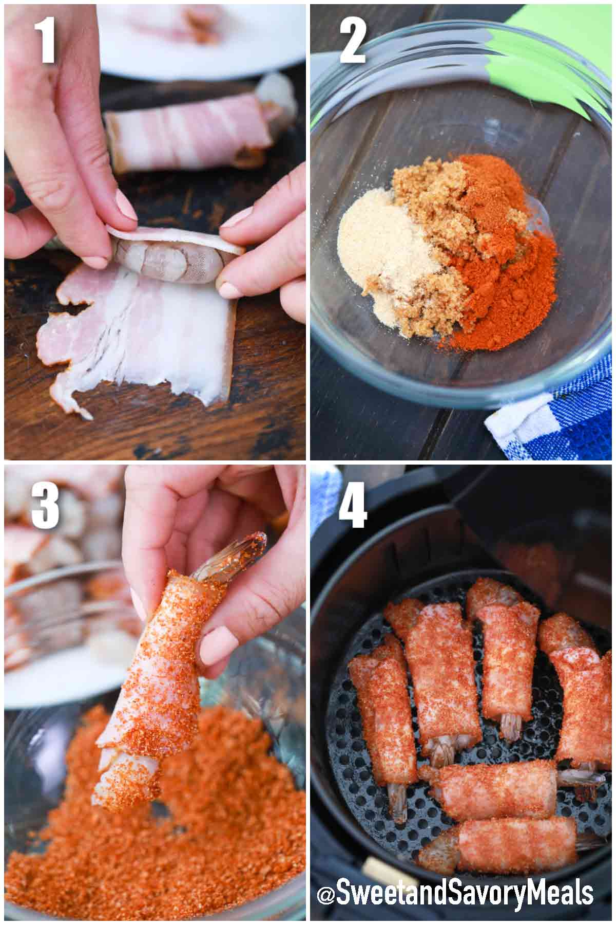 Air Fryer Bacon Wrapped Shrimp [Video] Sweet and Savory Meals