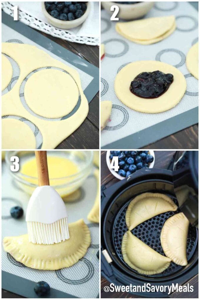 steps how to make air fryer blueberry hand pies