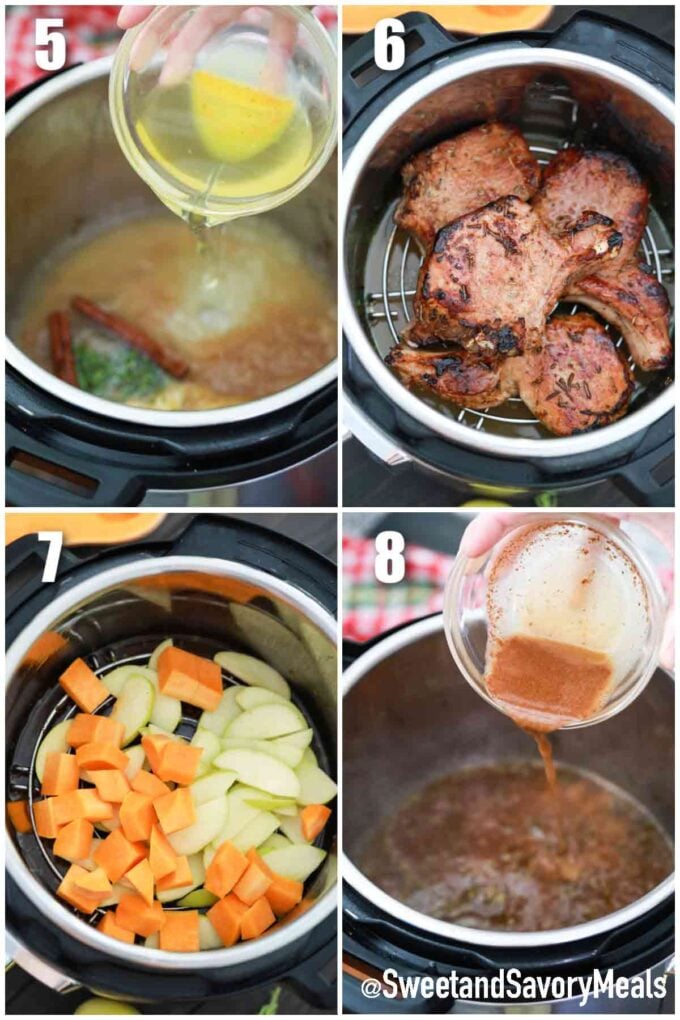 steps how to make instant pot cinnamon apple pork chops