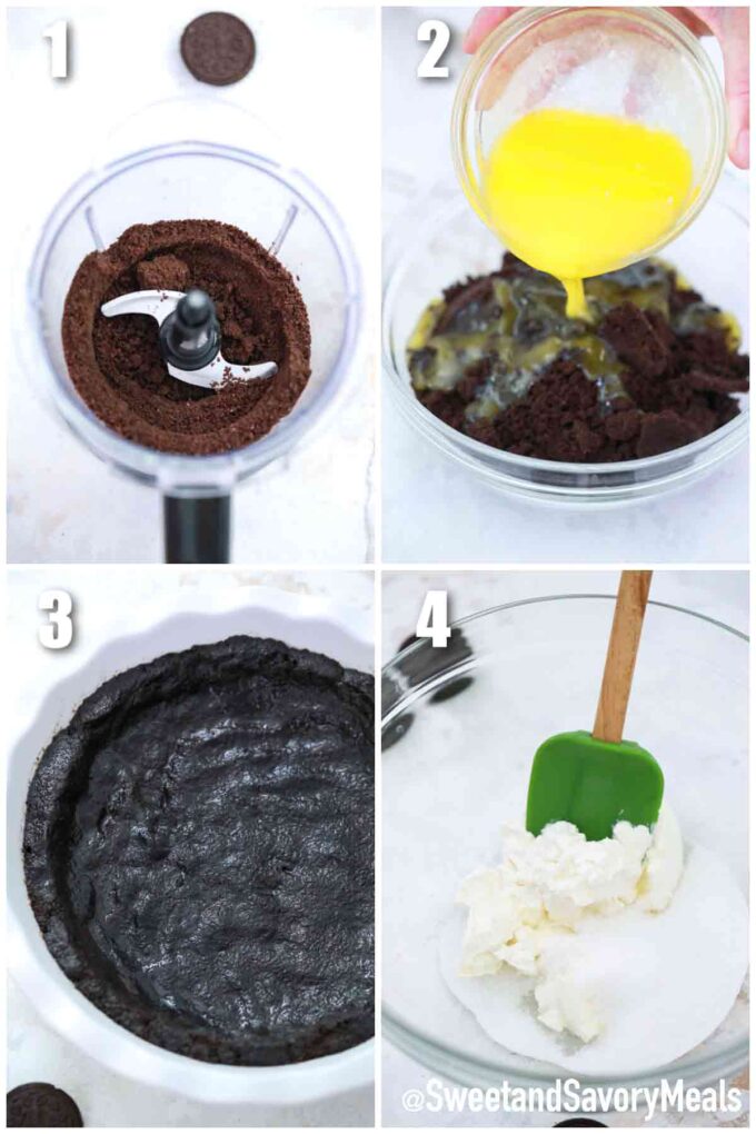 steps how to make Oreo Pie crust