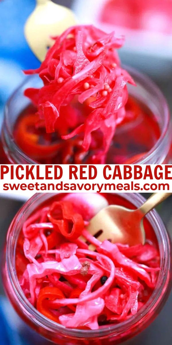 easy pickled red cabbage pin