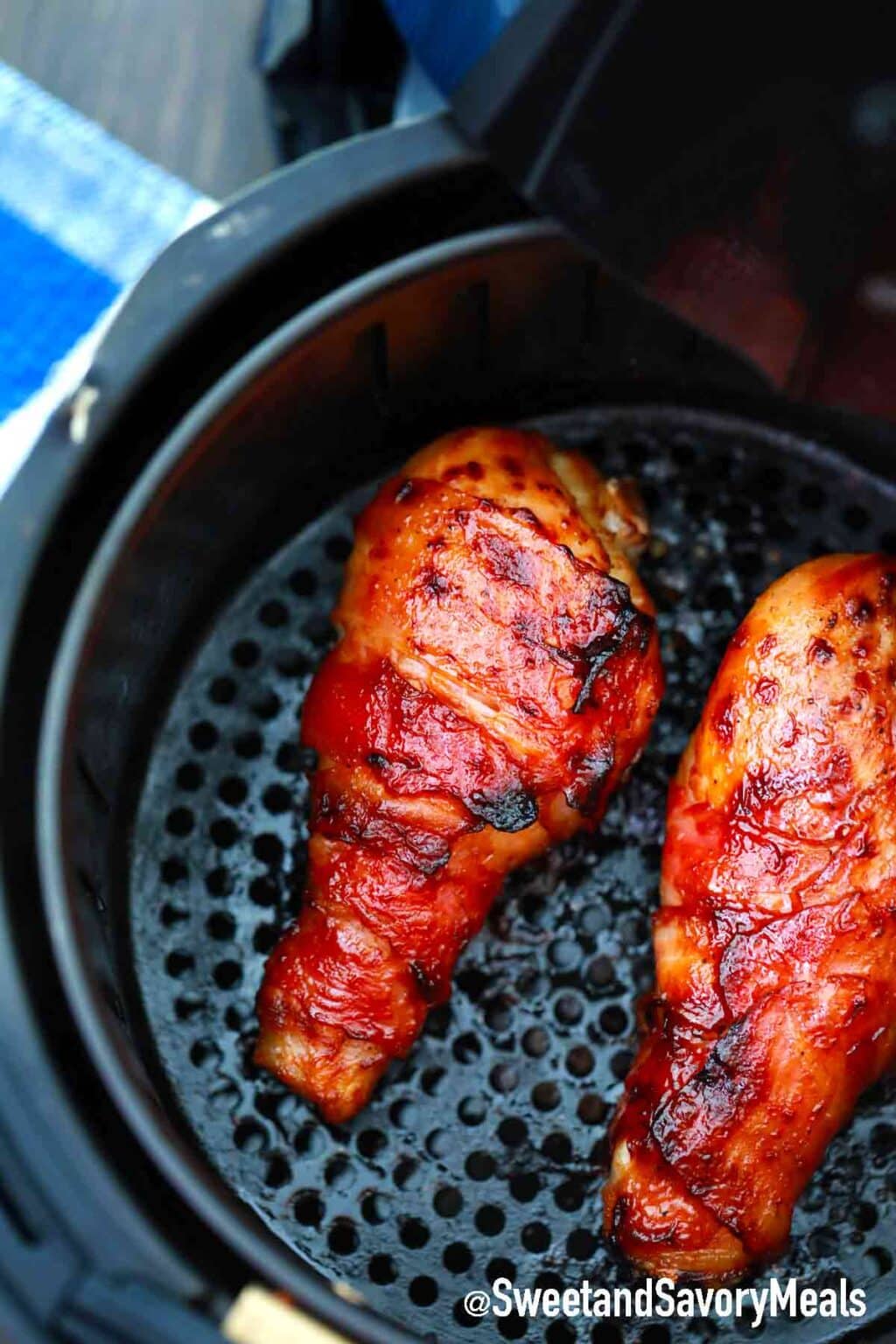 Air Fryer Bacon Wrapped Chicken Drumsticks Sweet and Savory Meals