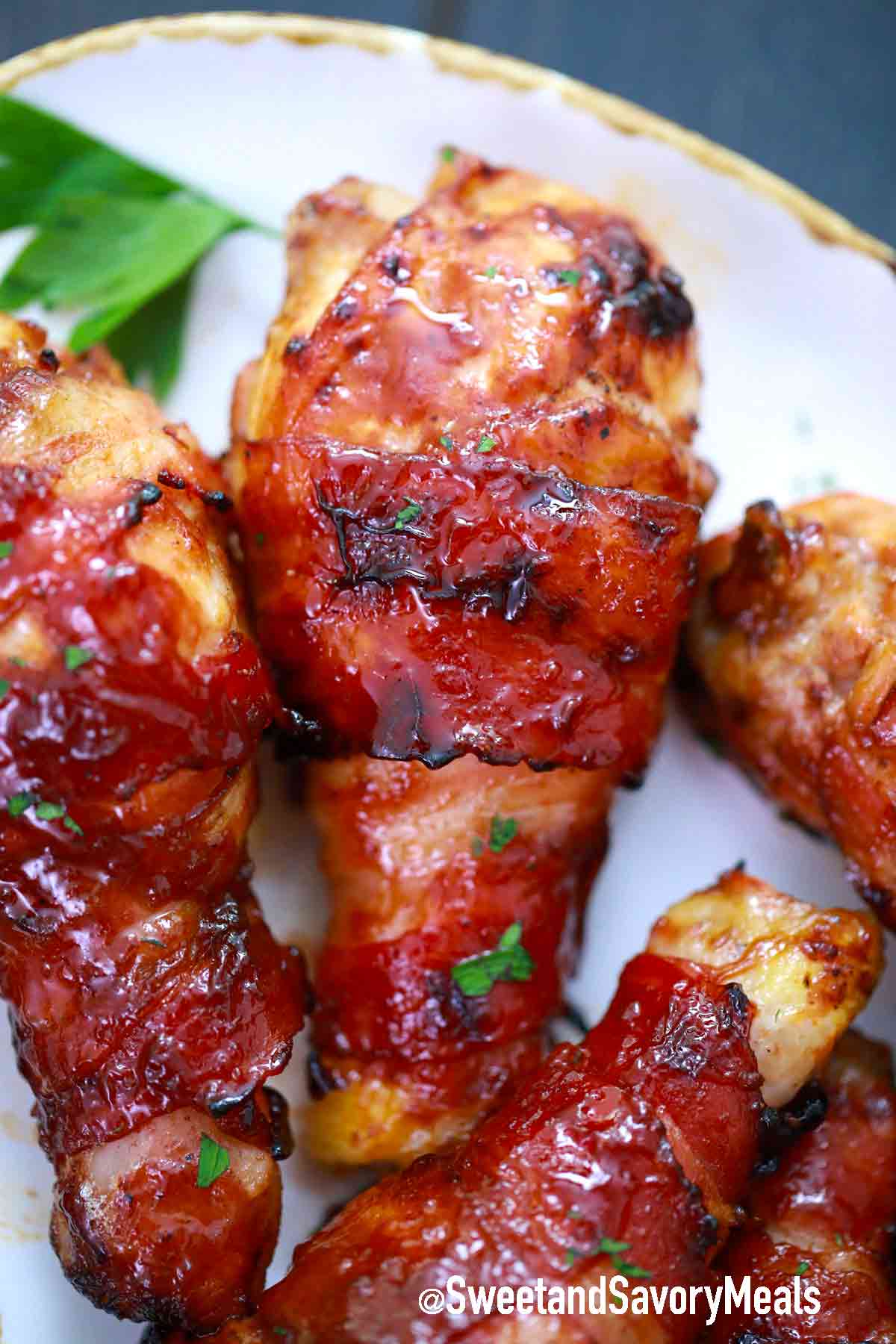 Air Fryer Bacon Wrapped Chicken Drumsticks Sweet and Savory Meals