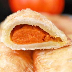 pumpkin hand pie sliced in half