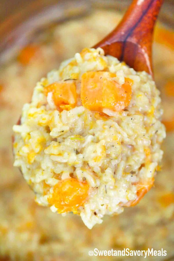 spoonful of pumpkin risotto