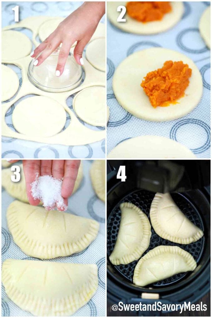 steps how to make air fried pumpkin pies