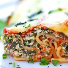 spinach lasagna slice