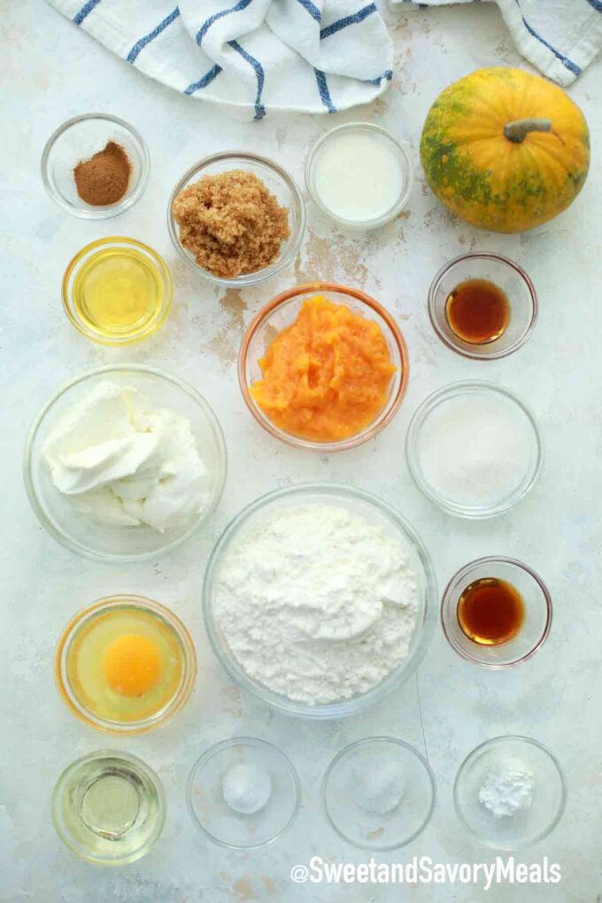 instant pot pumpkin bites ingredients on a table