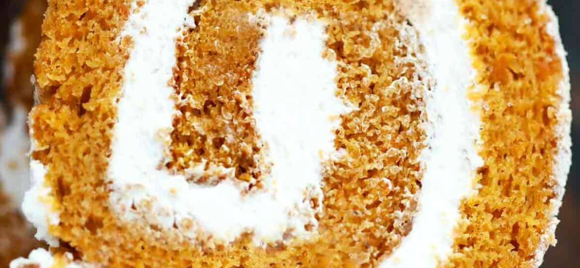 pumpkin roll with cream cheese frosting
