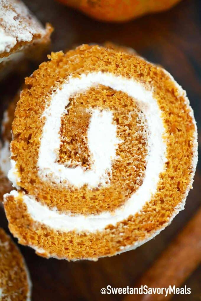 pumpkin roll with cream cheese frosting