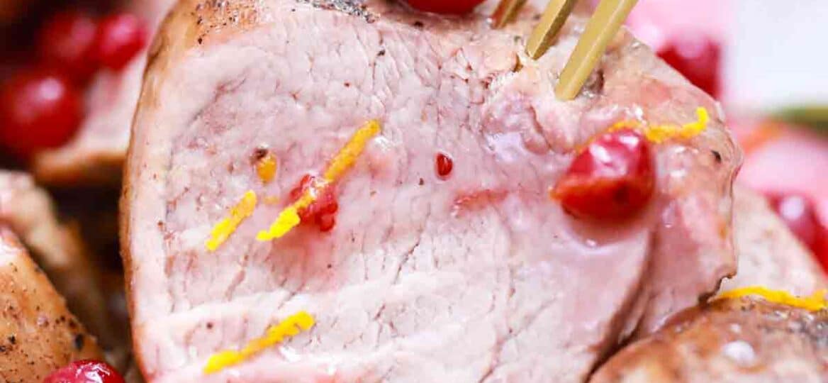 sliced cranberry orange pork tenderloin