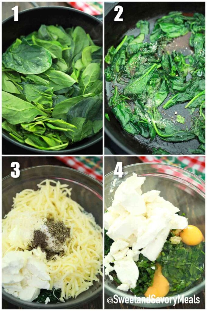 steps how to make spinach lasagna filling