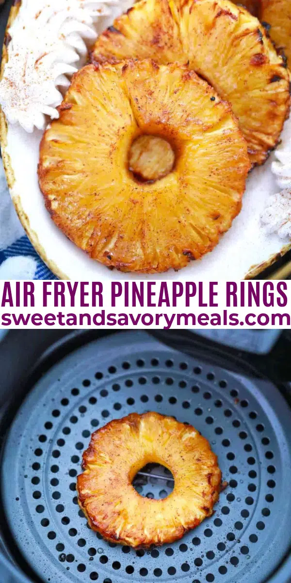 easy air fryer pineapple rings pin