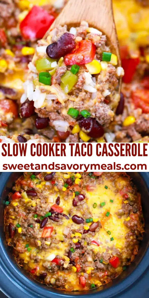 easy slow cooker taco casserole pin