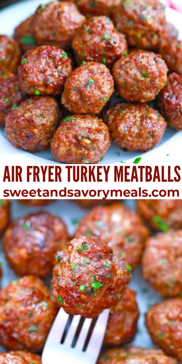 easy air fryer turkey meatballs pin