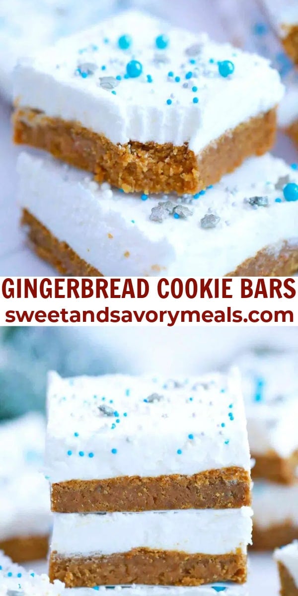 easy gingerbread cookie bars pin