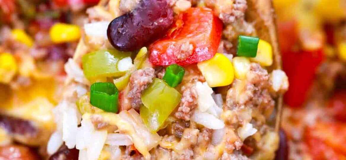 a spoonful of crockpot taco casserole