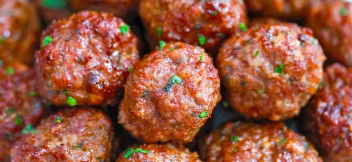 meatballs stacked on a plate