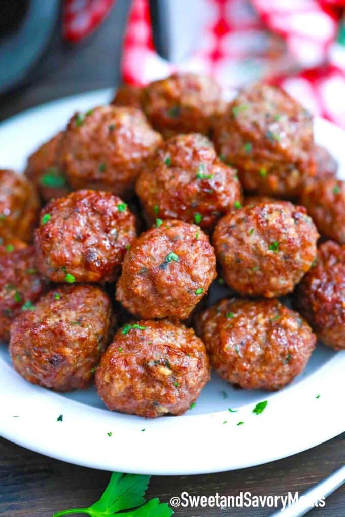 meatballs stacked on a plate