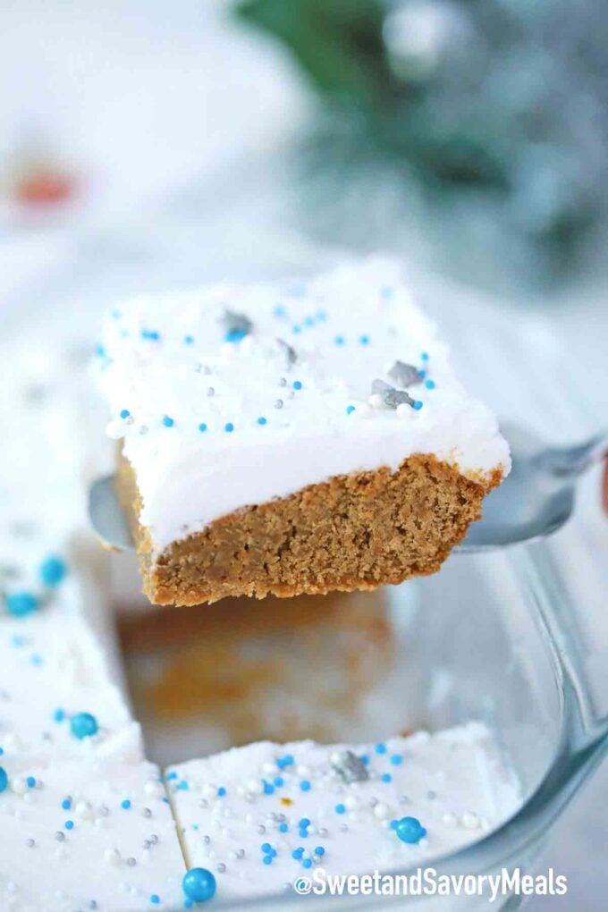 gingerbread bars with frosting