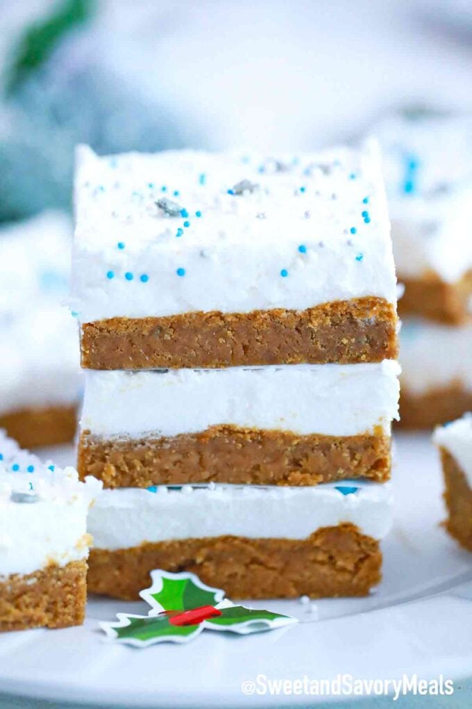 stacked gingerbread cookie bars