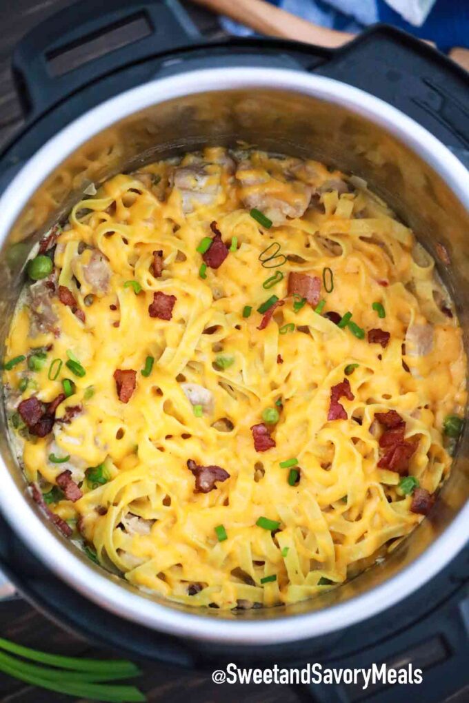 Instant Pot Bacon Ranch Chicken Casserole - Sweet and Savory Meals