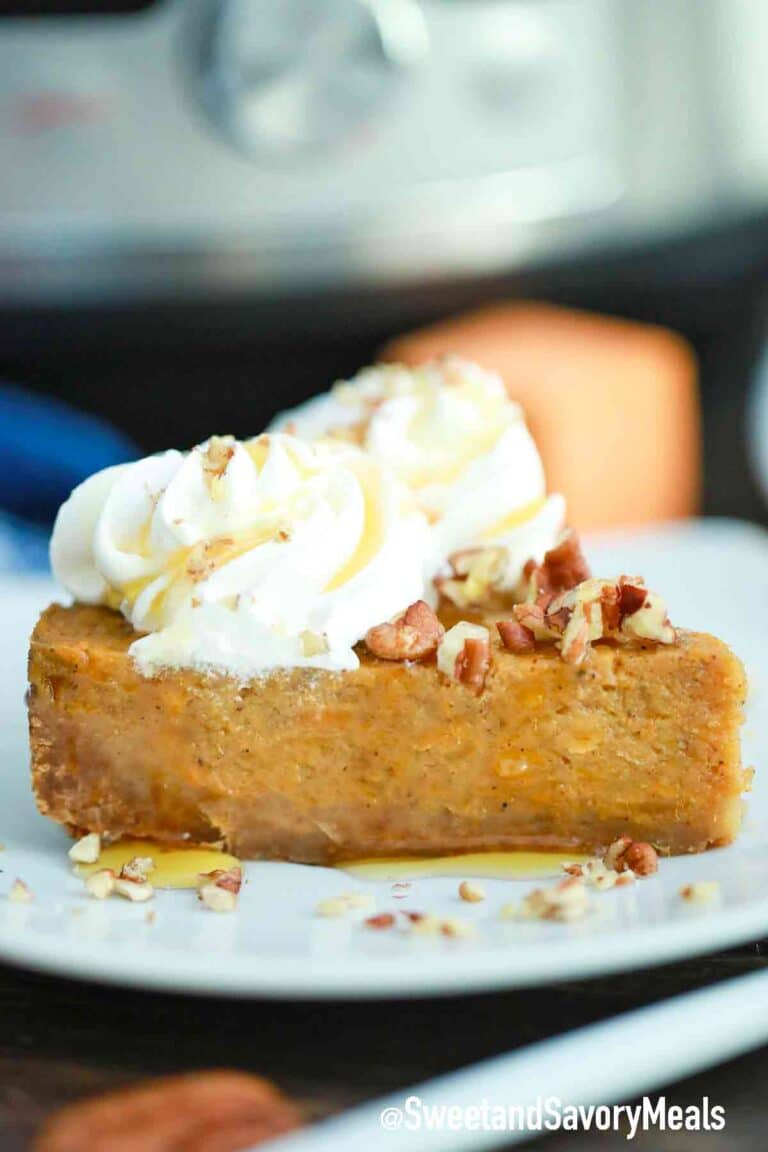 slice of instant pot sweet potato pie