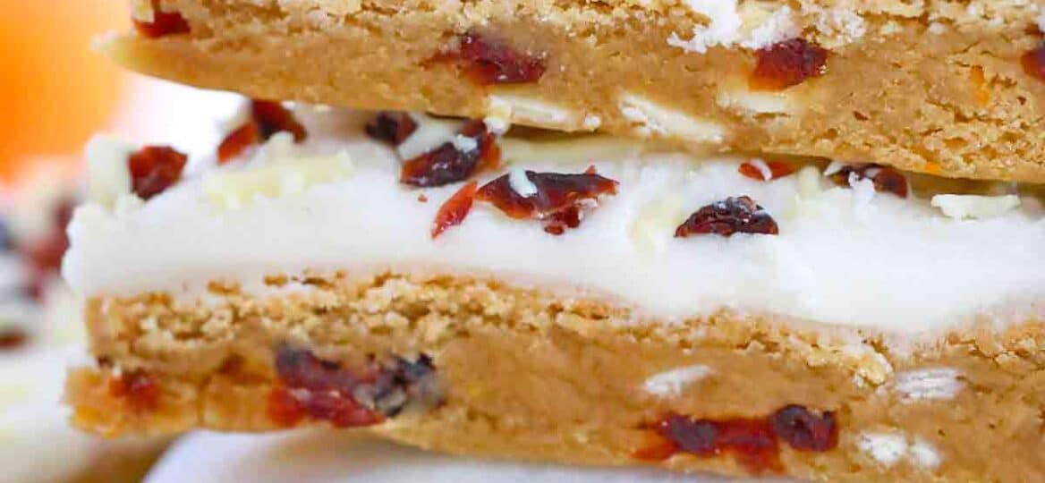 stacked starbucks cranberry bliss bars